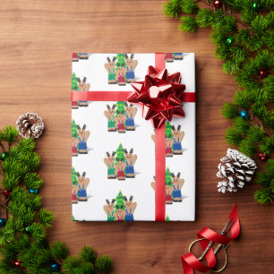 Rentier Bärenfamilie Weihnachten Geschenkpapier