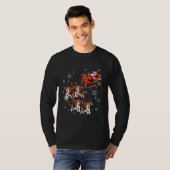 Rentier Beagle Dog Pulling Santa Claus Sleigh T-Shirt (Vorne ganz)