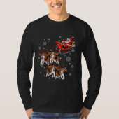 Rentier Beagle Dog Pulling Santa Claus Sleigh T-Shirt (Vorderseite)