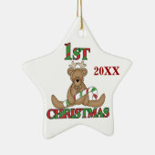 Rentier Bear 1. Weihnachtsdekoration Keramik Ornament (Rechts)