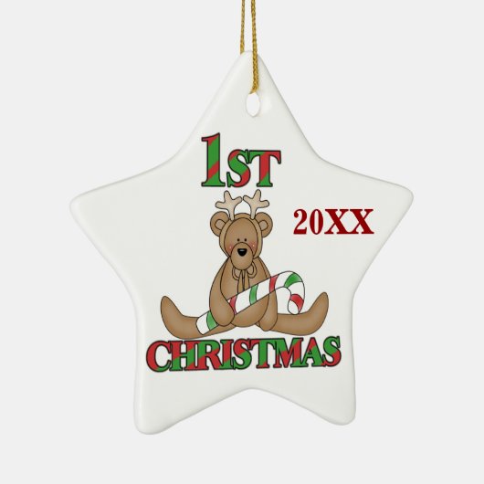 Rentier Bear 1. Weihnachtsdekoration Keramik Ornament (Rechts)