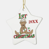 Rentier Bear 1. Weihnachtsdekoration Keramik Ornament (Links)
