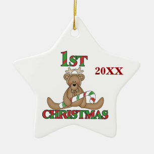 Rentier Bear 1. Weihnachtsdekoration Keramik Ornament