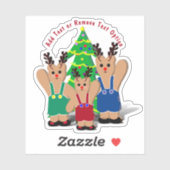 Rentier Bear Familie Weihnachten Aufkleber (Blatt)