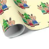 Rentier Bear Familie Weihnachten Geschenkpapier (Rolleneckpunkt)