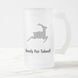 Rentier bereit für den Start Mattglas Bierglas