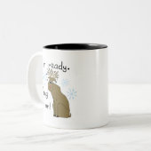 Rentier Bereit für Weihnachtsgeschenke und Geschen Zweifarbige Tasse (Vorderseite Links)