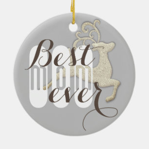 Rentier "Beste Mama je" Keramik Ornament