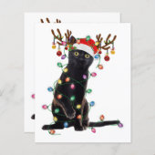 Rentier Black Cat Christmas Lights Funny Cat Liebe (Vorne/Hinten)