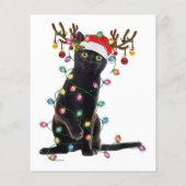 Rentier Black Cat Christmas Lights Funny Cat Liebe (Rückseite)