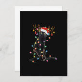 Rentier Black Cat Christmas Lights Funny Cat Liebe Einladung (Vorne/Hinten)