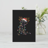 Rentier Black Cat Christmas Lights Funny Cat Liebe Einladung (Stehend Vorderseite)