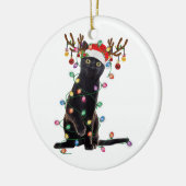 Rentier Black Cat Christmas Lights Funny Cat Liebe Keramik Ornament (Links)