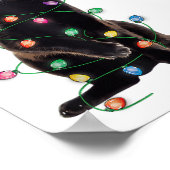 Rentier Black Cat Christmas Lights Funny Cat Liebe Poster (Ecke)