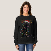 Rentier Black Cat Christmas Lights Funny Cat Liebe Sweatshirt (Vorne ganz)