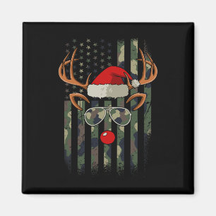 Rentier Camouflage American Flag Weihnachten Pajam Magnet