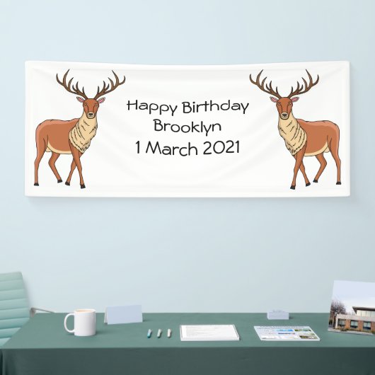 Rentier-Cartoon-Abbildung Banner (Messe)