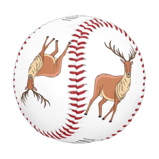Rentier-Cartoon-Abbildung Baseball (Schrägansicht)