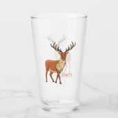 Rentier-Cartoon-Abbildung Glas (Vorderseite)