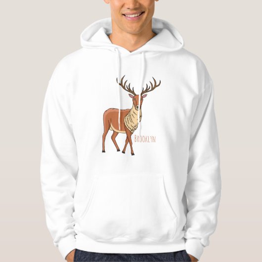 Rentier-Cartoon-Abbildung Hoodie (Vorderseite)