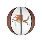 Rentier-Cartoon-Abbildung Mini Basketball (Vertikal)