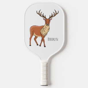 Rentier-Cartoon-Abbildung Pickleball Schläger