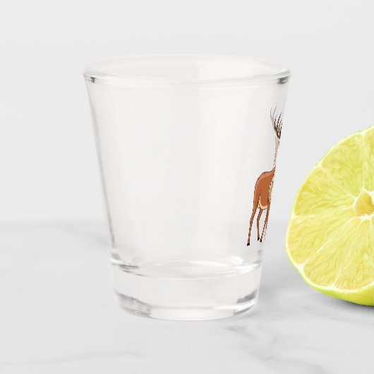 Rentier-Cartoon-Abbildung Schnapsglas (Links)