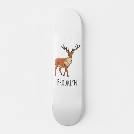 Rentier-Cartoon-Abbildung Skateboard (Vorne)
