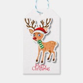 Rentier Cartoon Gift Tags Geschenkanhänger (Vorderseite)