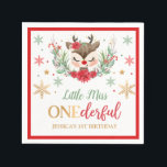 Rentier Christmas 1. Geburtstag Roter Winter Hirsc Serviette<br><div class="desc">Rentier Christmas 1. Geburtstag Roter Winter Deer Napkins</div>
