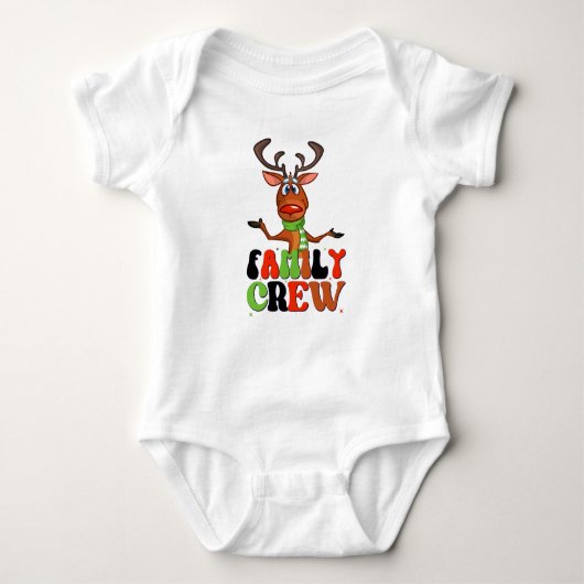 Rentier "Christmas Crew 2023" des Babys Baby Strampler (Vorderseite)