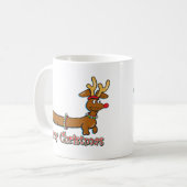 Rentier Christmas Dackel Kaffeetasse (Vorderseite Links)