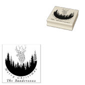 Rentier Christmas Forest I Monogram Gummistempel (Stempel)