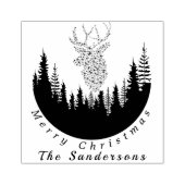 Rentier Christmas Forest I Monogram Gummistempel (Prägung)