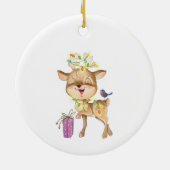 Rentier Christmas Lights Keramik Ornament (Hinten)