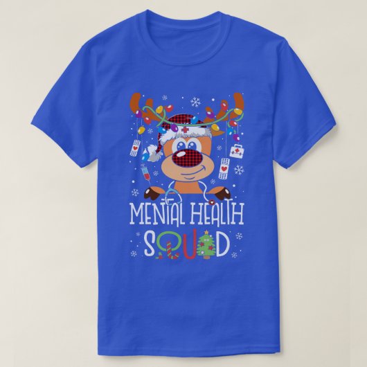 Rentier Christmas Mental Health Squad Stethoscope T-Shirt (Design vorne)