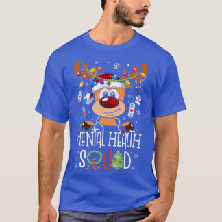Rentier Christmas Mental Health Squad Stethoscope T-Shirt