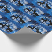 Rentier Couple Kissing im Winterschwirl der Liebe Geschenkpapier (Ecke)