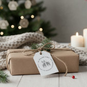 Rentier Couple Scarves & Snow Name Rücksendeadress Permastempel