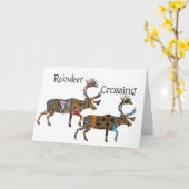 Rentier-Crossing-Karte Karte (Gelbe Blume)