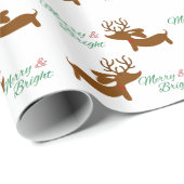 Rentier-Dachshund Froh & Hell Geschenkpapier (Rolleneckpunkt)