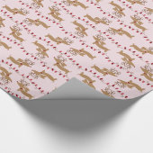 Rentier Dackel Rot und Rosa Weendeer Geschenkwrap Geschenkpapier (Ecke)