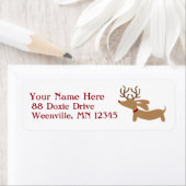 Rentier Dackel Weihnachtsanschrift Labels Dackel (Insitu)
