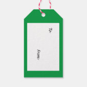 Rentier Dackel Weihnachtsgeschenk-Tag auf Grün Geschenkanhänger (Rückseite)