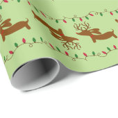 Rentier Dackel Weihnachtsgeschenk Wrapping Paper Geschenkpapier (Rolleneckpunkt)