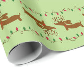 Rentier Dackel Weihnachtsgeschenk Wrapping Paper Geschenkpapier (Rolleneckpunkt)