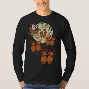 Rentier Dackel Weihnachtsmann Haustier Weiner Hund T-Shirt