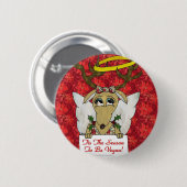 Rentier Dies ist die Jahreszeit, um Vegan Geschenk Button (Vorne & Hinten)