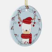 Rentier Doodle Custom Foto Keramik Ornament (Rechts)