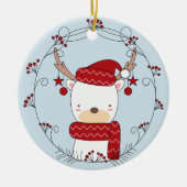 Rentier Doodle Custom Foto Keramik Ornament (Vorne)